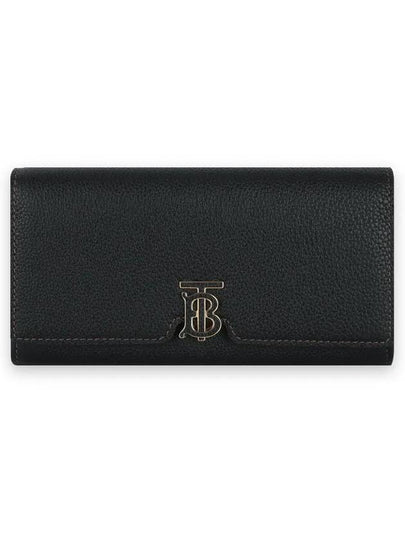 TB Logo Grainy Leather Continental Long Wallet Black - BURBERRY - BALAAN 2