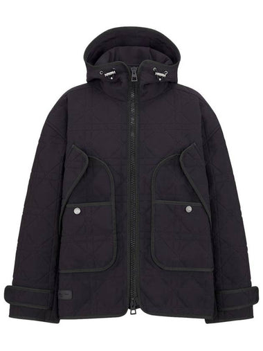 Macrocannage Hooded Anorak Black - DIOR - BALAAN 1