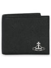 Vegan Biogreen Saffiano Billfold Half Wallet Black - VIVIENNE WESTWOOD - BALAAN 3