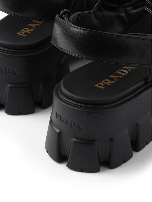 Logo Monolith Sandals Black - PRADA - BALAAN 6