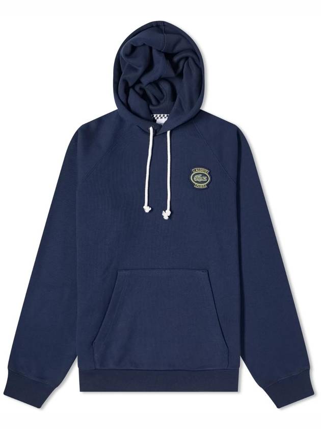 Logo Heritage Badge Fleece Hoodie Navy - LACOSTE - BALAAN 1