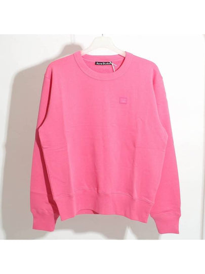 Logo Patch Regular Fit Crew Neck Sweatshirt Pink - ACNE STUDIOS - BALAAN 2