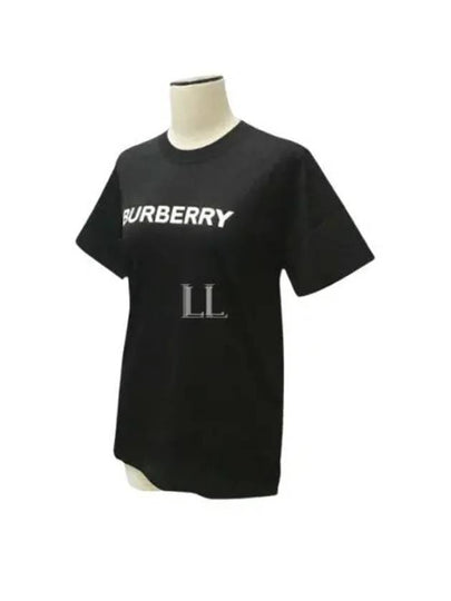 Logo Print Crew Neck Cotton Short Sleeve T-Shirt Black - BURBERRY - BALAAN 2