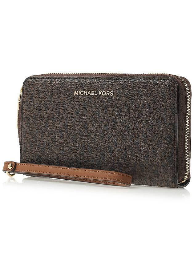 Large Logo Smartphone Wristlet Long Wallet Brown - MICHAEL KORS - BALAAN 3