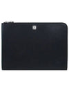 Grained Leather Gusset Clutch Bag Black - GIVENCHY - BALAAN.