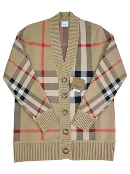 Check Technical Wool Jacquard Cardigan Archive Beige - BURBERRY - BALAAN 2