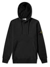 Wappen Patch Cotton Fleece Hoodie Black - STONE ISLAND - BALAAN 2