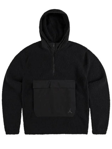 Jordan Flight High Pile Fleece Pullover Hoodie Black - NIKE - BALAAN 1