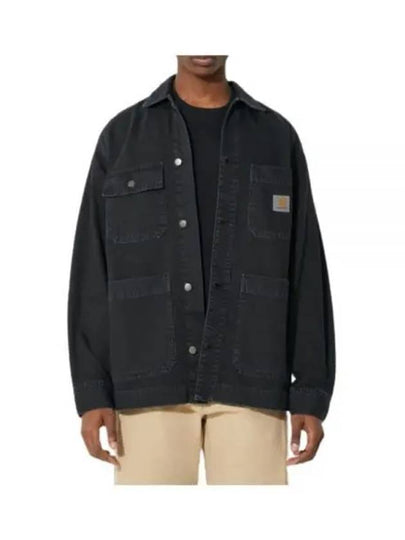 Garrison Logo Patch Cotton Shirt Jacket Black - CARHARTT WIP - BALAAN 2