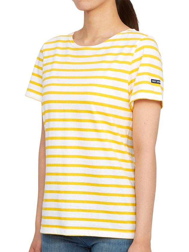 Etrille Striped Short Sleeve T-Shirt White Yellow - SAINT JAMES - BALAAN 3