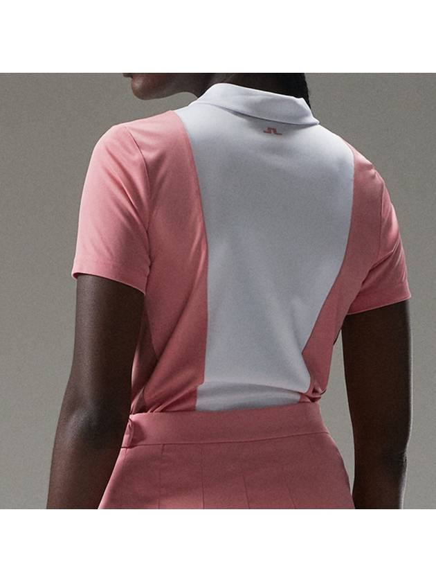 Women's Evelina Golf Polo Shirt Strawberry Ice - J.LINDEBERG - BALAAN 4