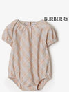 Baby Check Cotton Bodysuit Pale Stone 8094268 - BURBERRY - BALAAN 2