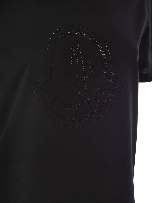 Crystal Logo Short Sleeve T-Shirt Black - MONCLER - BALAAN 5