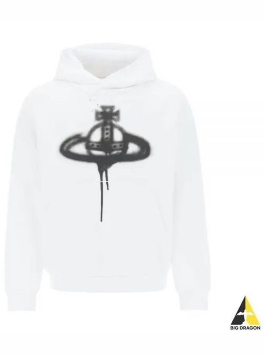 Spray ORB Logo Print Hoodie White - VIVIENNE WESTWOOD - BALAAN 2