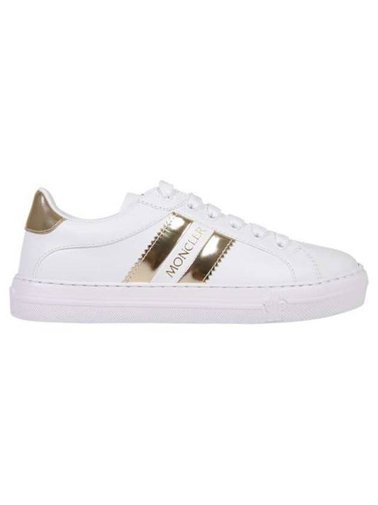 Triple Logo Leather Low Top Sneakers White - MONCLER - BALAAN 1