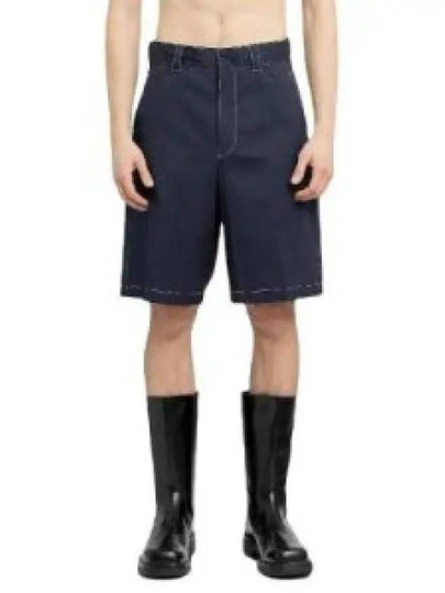 Stretch Poplin Bermudas Shorts Navy - PRADA - BALAAN 2