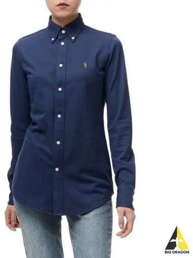 W Cotton Oxford Shirt Navy - POLO RALPH LAUREN - BALAAN 1