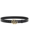 Men's GG Marmont Buckle Belt Black - GUCCI - BALAAN 3