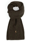 Pony embroidery knit wool muffler dark brown - POLO RALPH LAUREN - BALAAN 1