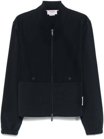 Ripstop Wool Tech Milano Bomber Jacket Navy - THOM BROWNE - BALAAN 1