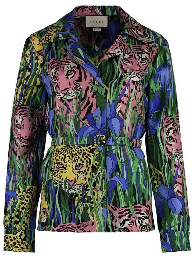 Gucci Printed Silk Shirt - GUCCI - BALAAN 1