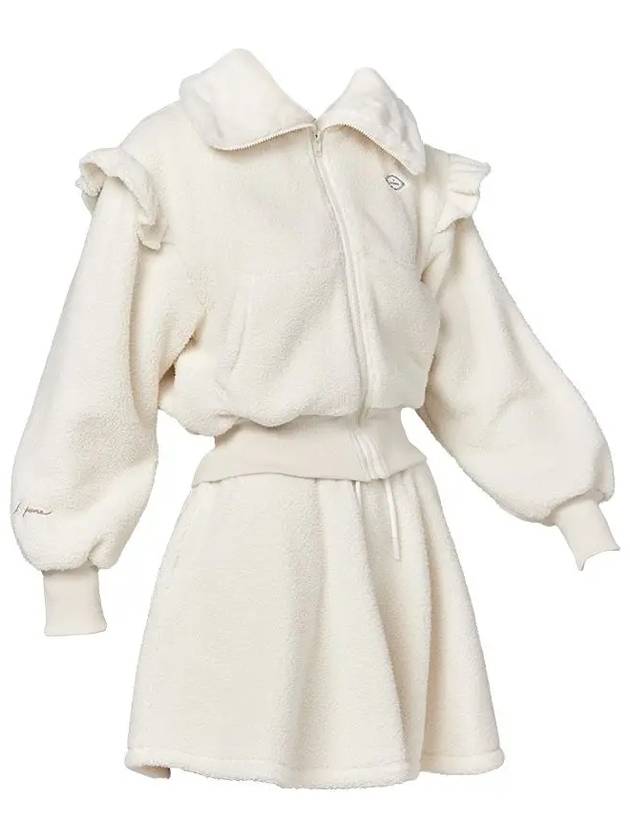 Golf Wear Fleece Frill Zip-up Set Ivory - J JANE - BALAAN 3