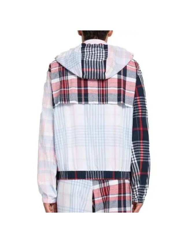 Fun Mix Madras Cotton Relaxed Hooded Jacket - THOM BROWNE - BALAAN 3