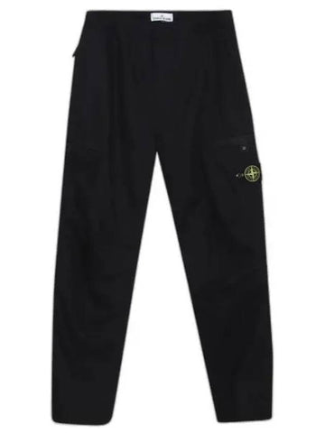 Men's Wappen Patch Cargo Jogger Pants Black - STONE ISLAND - BALAAN 1