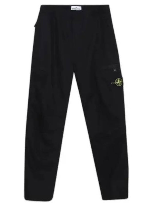 Men's Wappen Patch Cargo Jogger Pants Black - STONE ISLAND - BALAAN 1