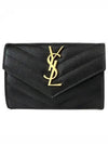 Monogram Envelope Small Half Wallet Black Gold - SAINT LAURENT - BALAAN 2