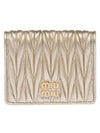 Matelasse Half Wallet Card Wallet Gold - MIU MIU - BALAAN 5