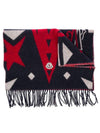 Print Wool Muffler Black Red - MONCLER - BALAAN.