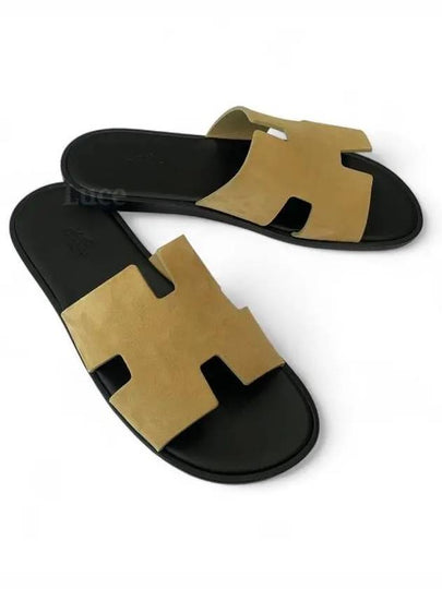 Izmir Suede Goatskin Sandals Beige - HERMES - BALAAN 2