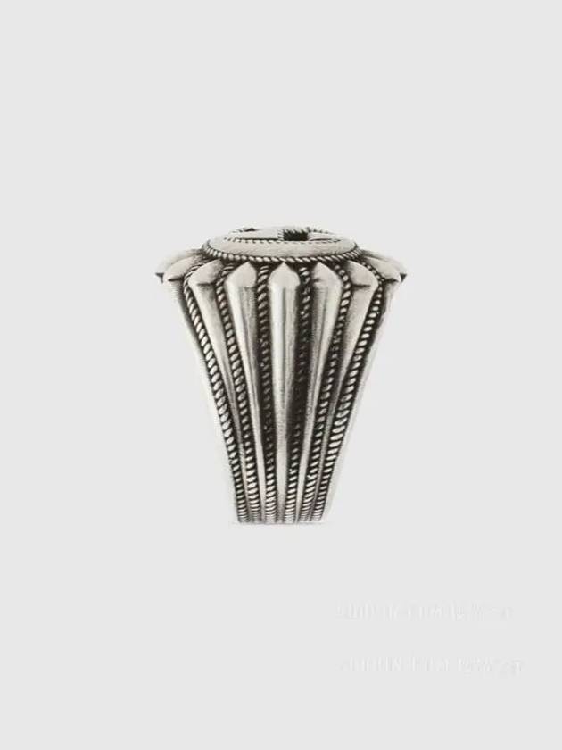 Silver Interlocking G Engraved Ring 728399 J8400 0728 - GUCCI - BALAAN 5