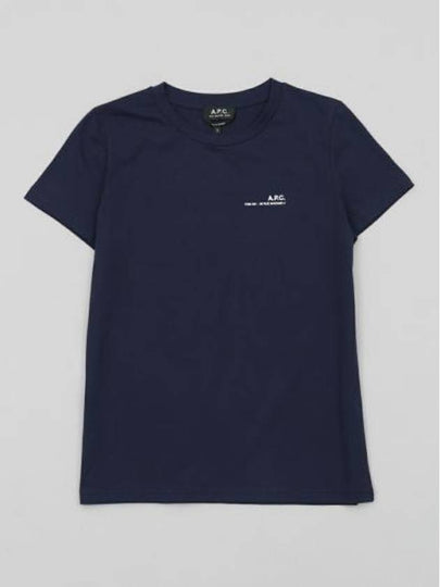 Item Logo Crew Neck Short Sleeve T-Shirt Navy - A.P.C. - BALAAN 2