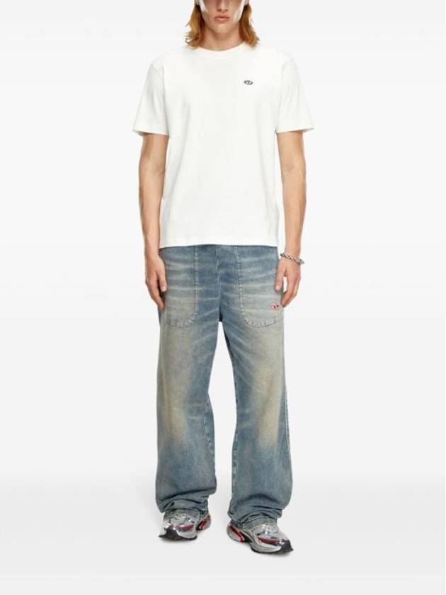 Oval D Patch Short Sleeve T-Shirt White - DIESEL - BALAAN 6