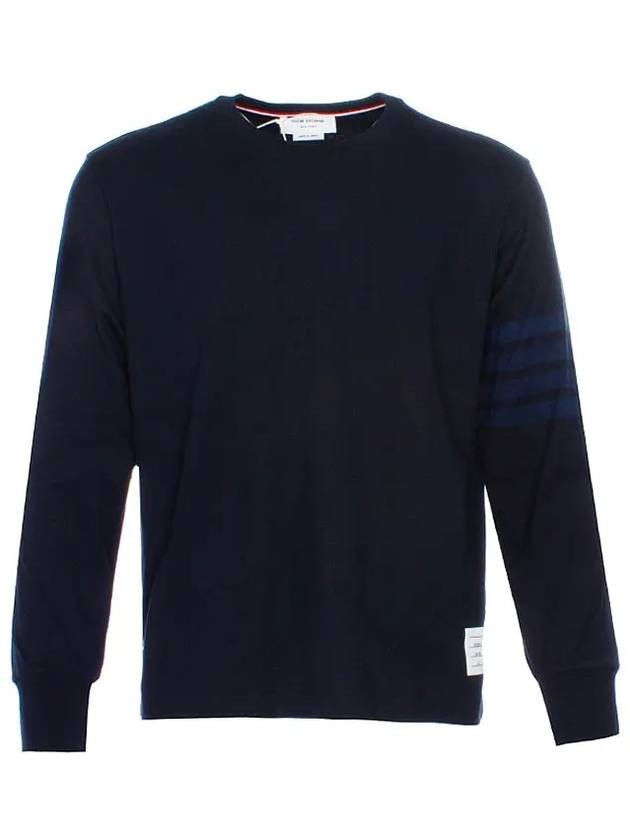 4 Bar Armband Tonal Long Sleeve T-Shirt Navy - THOM BROWNE - BALAAN 8