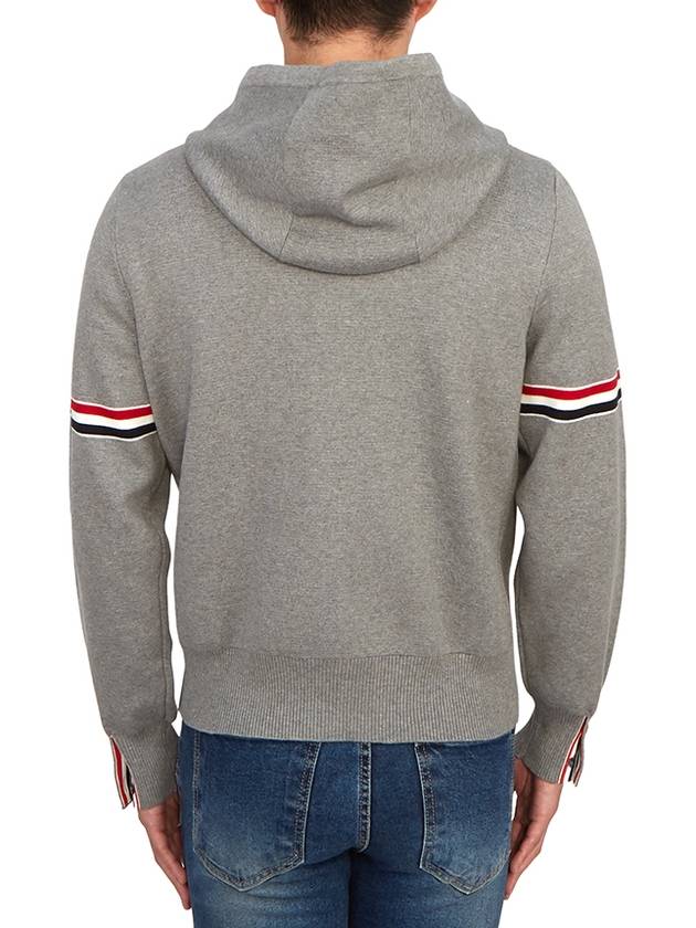 Cotton Milano Armband Zip Up Hoodie Light Grey - THOM BROWNE - BALAAN 6