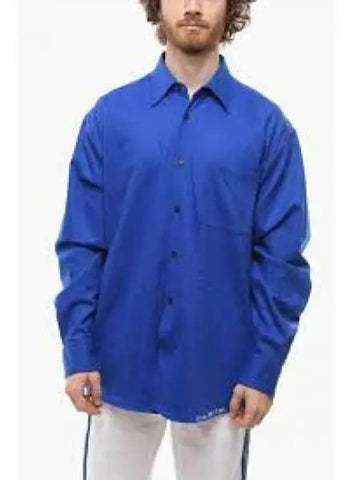 Logo Pocket Denim Long Sleeve Shirt Blue - MARNI - BALAAN 1