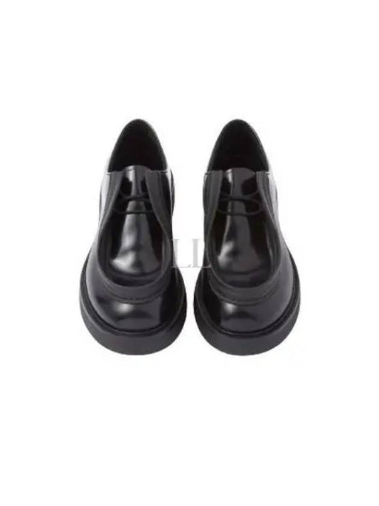 Diapason Opaque Brushed Leather Lace-Up Shoes Black - PRADA - BALAAN 2