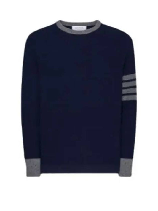 4 Bar Stripe Crewneck Knit Top Navy - THOM BROWNE - BALAAN 2