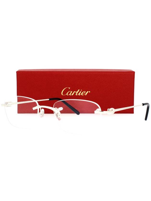 Eyewear Rimless Glasses Silver - CARTIER - BALAAN 3