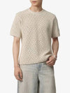 Crochet Cotton Short Sleeve T-Shirt Ivory - BOTTEGA VENETA - BALAAN 2