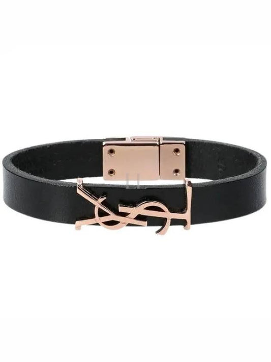 Opyum Leather Bracelet Black - SAINT LAURENT - BALAAN 2