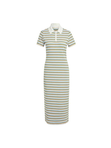 80S Striped Polo Midi Dress Sky Blue - ADIDAS - BALAAN 1