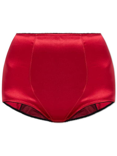 Dolce & Gabbana Silk High-waisted Briefs, Women's, Red - DOLCE&GABBANA - BALAAN 1