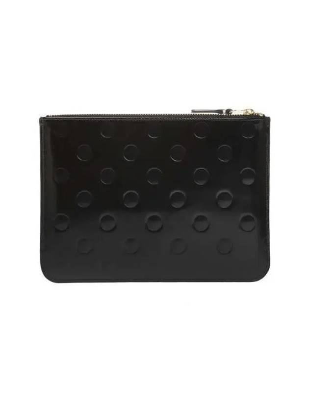 COMME des GARCONS Men s Wallet Tote Pattern Shiny Leather Small Pouch SA5100NE 0 BLACK - COMME DES GARCONS - BALAAN 3