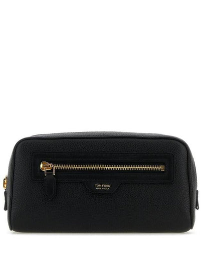 Smart Grain Leather Toilettree Clutch Bag Black - TOM FORD - BALAAN 2