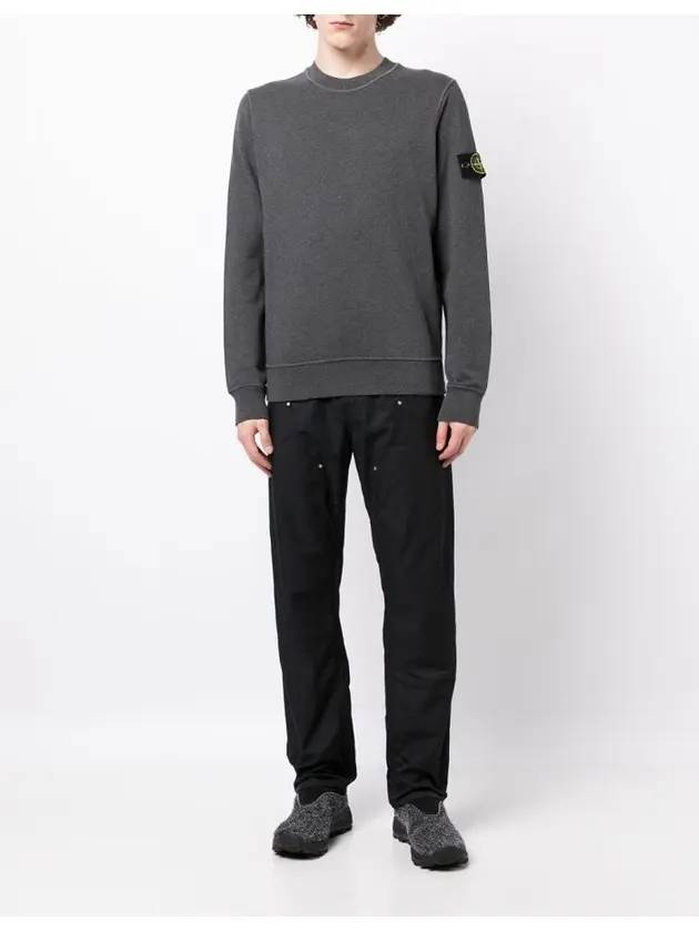 Compass Patch Crew Neck Sweatshirt Grey - STONE ISLAND - BALAAN 5