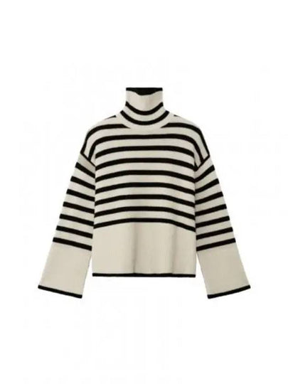 Signature Striped Turtleneck Light Sand - TOTEME - BALAAN 2